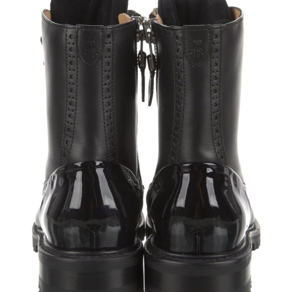 Elegant Black Women's Combat Boots - Picture 3 of 4